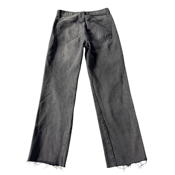 We The Free Womens 26 Black Regular High Rise Button Fly Slouchy Raw Hem Jeans - Picture 2 of 10